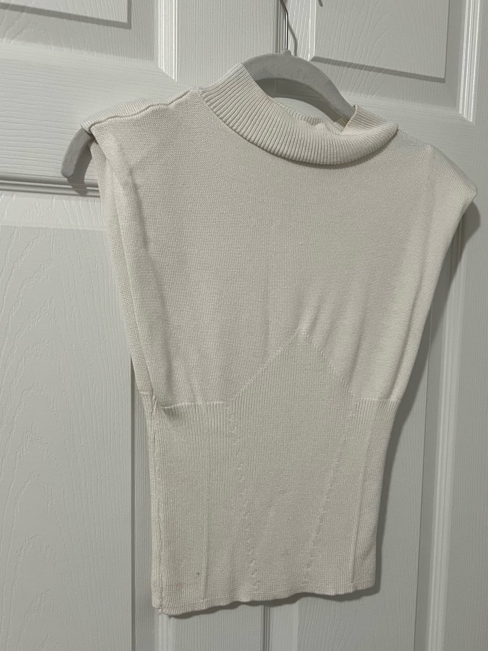 Nasty Gal Sleeveless Mock Turtleneck Top - Cream